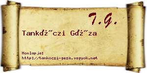 Tankóczi Géza névjegykártya
